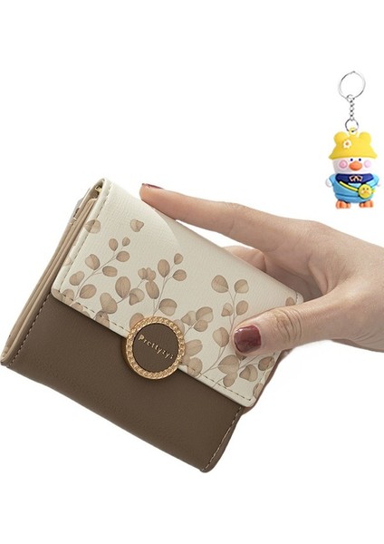 Kısa Cüzdan Bayanlar Üç Katlı Para Cüzdanı Cüzdanı Kart Tutucu (Yurt Dışından)