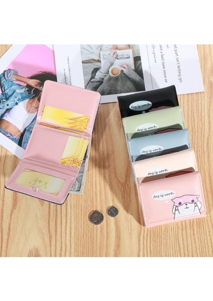 Küçük Cüzdan Kadın Kısa Üç Katlı Basit Sevimli Öğrenci Katlanır Cüzdan Kart Tutucu (Yurt Dışından) indirimleri