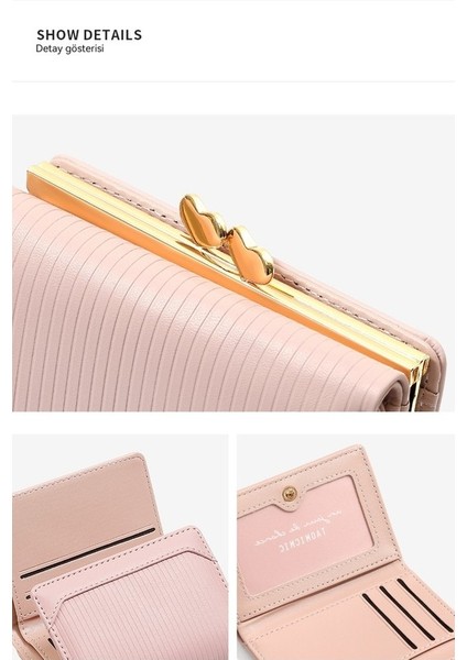 Bayan Cüzdan Kısa Klip Çoklu Kart Yuvası Üç Katlı Para Cüzdan Kart Tutucu (Yurt Dışından) indirimleri