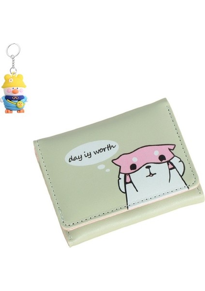 Küçük Cüzdan Kadın Kısa Üç Katlı Basit Sevimli Öğrenci Katlanır Cüzdan Kart Tutucu (Yurt Dışından)