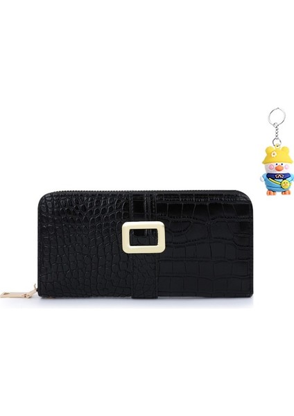 Fermuarlı Clutch Moda Bayan Uzun Cüzdan Çantası Çoklu Kart Yuvası Kart Tutucu Para Cüzdanı (Yurt Dışından)