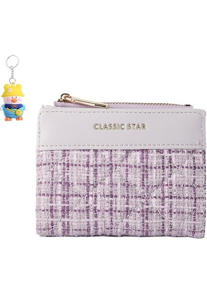 Cüzdan Bayan Kart Tutucu Tweed Basit Tarzı El Para Cüzdanı Kadınlar (Yurt Dışından)