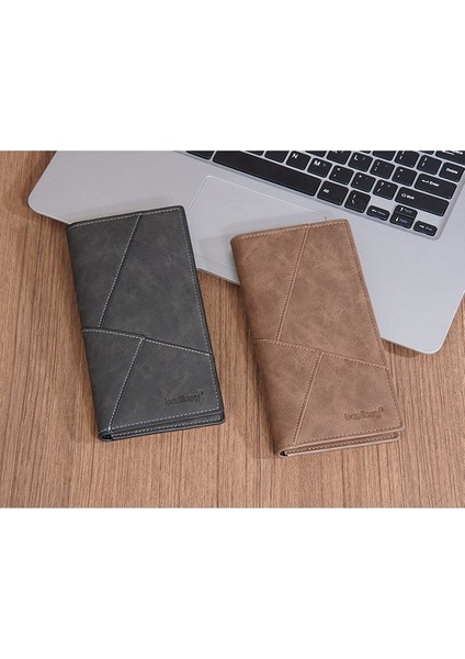 Erkek Cüzdan Moda Uzun Açık Çoklu Kart Yuvası Fermuarlı Büyük Kapasiteli Clutch (Yurt Dışından) indirimleri