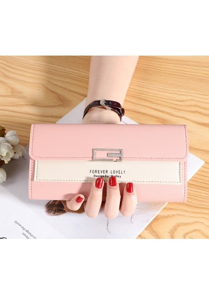 Bayan Cüzdan Kadın Clutch Uzun Üç Katlı Cüzdan Toka Çoklu Kart Yuvası Para Cüzdanı (Yurt Dışından) indirimleri