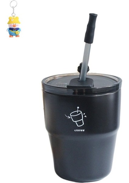 Termos Bardak Kızlar Uzun Kahve Fincanı Taşınabilir Öğrenci Paslanmaz Çelik Su Bardakları Yaz Soğuk Tutmak Için Pipetli (Yurt Dışından)