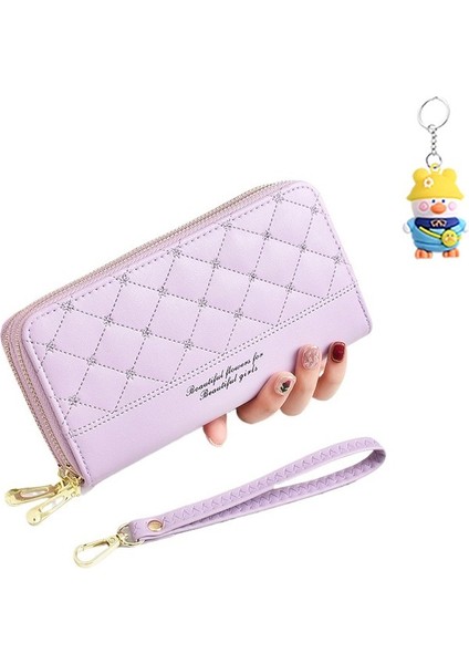 Bayan Cüzdan Çift Fermuarlı Moda Basit Çoklu Kart Yuvası Büyük Kapasiteli Cep Telefonu Clutch (Yurt Dışından) fiyatları