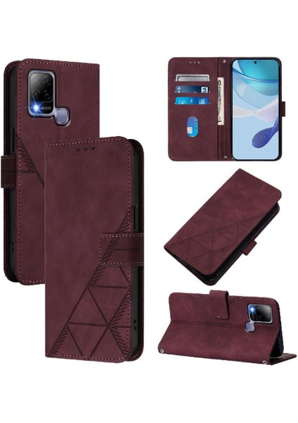 Infinix Hot 10T/HOT 10S Kılıf Tam Kaplar Deri Dokulu Kapaklı Cüzdan Standlı Kartvizitli Kopçalı Kapak Kartlıklı Uzun Askılı (Yurt Dışından) indirimleri