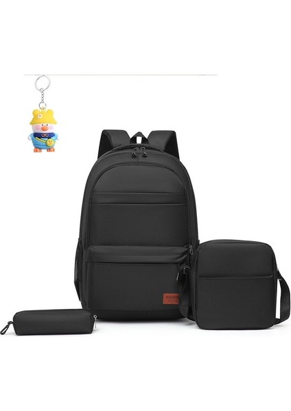 Ortaokul ve Lise Öğrencileri Için Basit Üç Parçalı Okul Çantası, Büyük Kapasiteli Açık Hava Seyahat Sırt Çantası (Yurt Dışından)