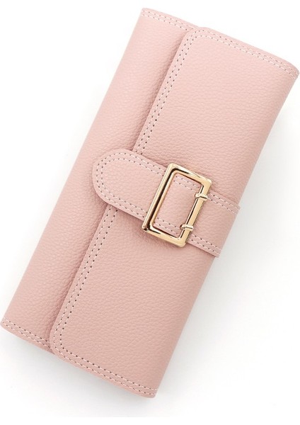 Bayanlar Uzun Cüzdan Üç Katlı Çanta Kadın Para Cüzdanı Çoklu Kart Yuvası Kart Tutucu Clutch (Yurt Dışından)