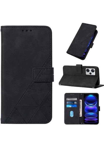 Xiaomi Redmi Note 12 Pro Plus 5g Kılıf Tam Kaplar Deri Dokulu Kapaklı Cüzdan Standlı Kartvizitli Kopçalı Kapak Kartlıklı Uzun Askılı (Yurt Dışından)