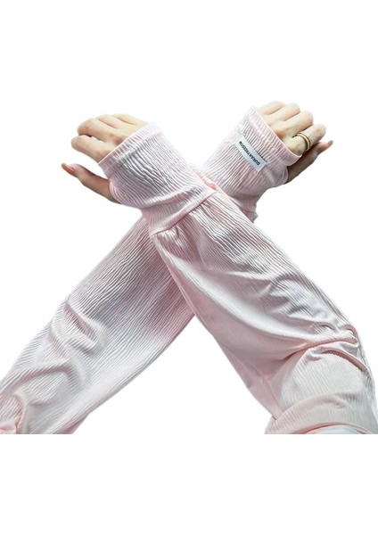 Süper Peri Kabarcık Buz Ipek Güneş Koruyucu Kolları Kadın Gevşek Nefes Alabilir Sürüş Anti-Uv Yaz Buz Kolu Bisiklet Gölge Eldivenleri (Yurt Dışından)