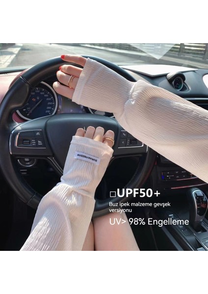 Süper Peri Kabarcık Buz Ipek Güneş Koruyucu Kolları Kadın Gevşek Nefes Alabilir Sürüş Anti-Uv Yaz Buz Kolu Bisiklet Gölge Eldivenleri (Yurt Dışından) fiyatları