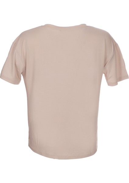 Ysatis V Yaka Oversize Minimalist Kadın Bluz - Kısa Kol - Günlük fırsatları