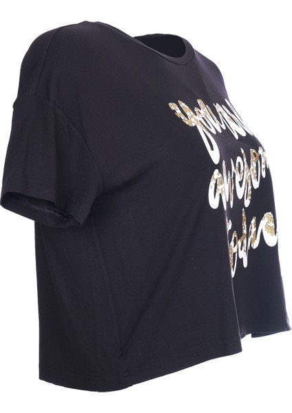 Ysatis Oversize Crop Bluz: Kısa Kol Yuvarlak Yaka Günlük Kadın fırsatları
