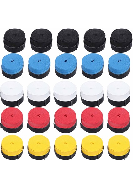 25 Adet Tenis Raketi Kaymaz Bant Kayma Dalı Süper Emici Ter Badminton Raketi Overgrips Balıkçılık Çubuklar Için Squash Raketili (Yurt Dışından)