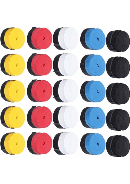 25 Adet Tenis Raketi Kaymaz Bant Kayma Dalı Süper Emici Ter Badminton Raketi Overgrips Balıkçılık Çubuklar Için Squash Raketili (Yurt Dışından)