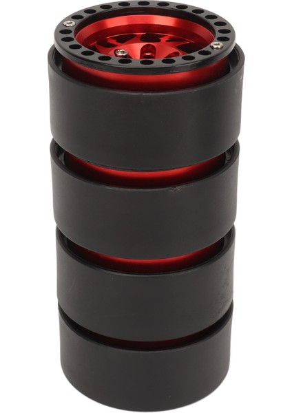 4 Adet Rc Paletli Jantlar Evrensel Alüminyum Alaşım 1.9 In Rc Beadlock Tekerlek Jantları SCX10 SCX10 Iı Kırmızı (Yurt Dışından) indirimleri