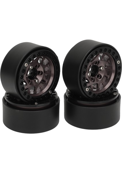 4 Adet Rc Paletli Jantlar Evrensel Alüminyum Alaşım 1.9 In Rc Beadlock Tekerlek Jantları SCX10 SCX10 Iı Titanyum (Yurt Dışından) fiyatları