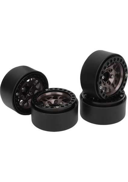 4 Adet Rc Paletli Jantlar Evrensel Alüminyum Alaşım 1.9 In Rc Beadlock Tekerlek Jantları SCX10 SCX10 Iı Titanyum (Yurt Dışından) fırsatları