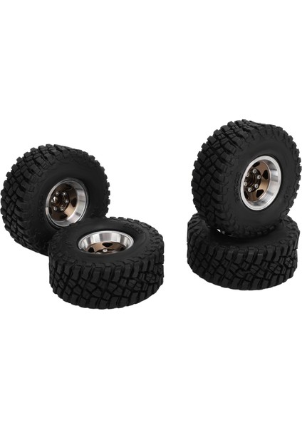 4 Adet Rc Paletli Lastikler Yumuşak Rc Araba Lastik Lastik Alüminyum Alaşımlı Jant Jantlar SCX24 1/24 1/18 Yükseltme Parçaları Bakır (Yurt Dışından) modelleri