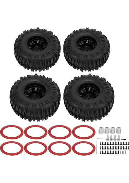 Arrma Senton 1/10 Rc Araba Yükseltme Parçaları Siyah Için 4 Adet Rc Ön Arka Lastik Lastik ve 6 Kollu Jant Seti (Yurt Dışından)