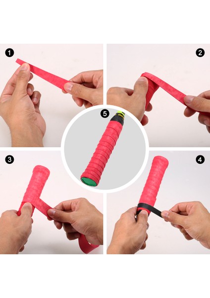 25 Paket Tenis Raketi Sapları Anti-Skid Badminton Raket Sapları Titreşim Overgrip Ter Bandı (Yurt Dışından)