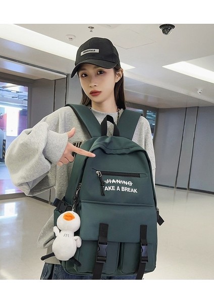 Sırt Erkek Gündelik Sırt Büyük Kapasiteli Okul Kadın Ortaokul Üniversite Öğrencileri Kore Versiyonu Düz Renk Tüm Maç Çanta (Yurt Dışından) indirimleri