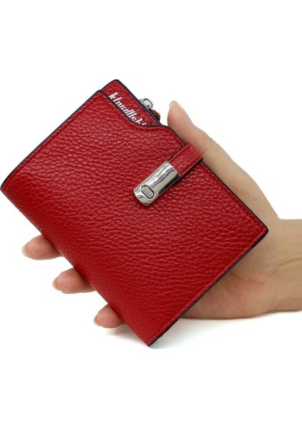 Kısa Bayan Cüzdan Üç Katlı Toka Büyük Kapasiteli Çoklu Kart Yuvası Iş Kadın Cüzdan Fermuarlı Kısa Çanta (Yurt Dışından) modelleri