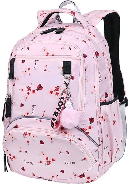 Kadın Sırt Çantası Rahat Ortaokul Öğrencisi Okul Çantası Kore Versiyonu Büyük Kapasiteli Çok Katmanlı Seyahat Çantası Hafif Baskılı Sırt Çantası (Yurt Dışından)