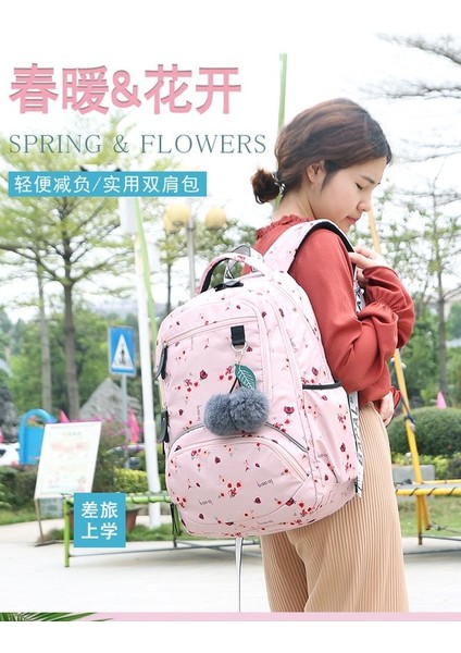 Kadın Sırt Çantası Rahat Ortaokul Öğrencisi Okul Çantası Kore Versiyonu Büyük Kapasiteli Çok Katmanlı Seyahat Çantası Hafif Baskılı Sırt Çantası (Yurt Dışından) fiyatları