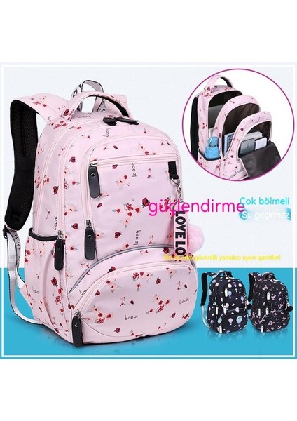 Kadın Sırt Çantası Rahat Ortaokul Öğrencisi Okul Çantası Kore Versiyonu Büyük Kapasiteli Çok Katmanlı Seyahat Çantası Hafif Baskılı Sırt Çantası (Yurt Dışından) modelleri