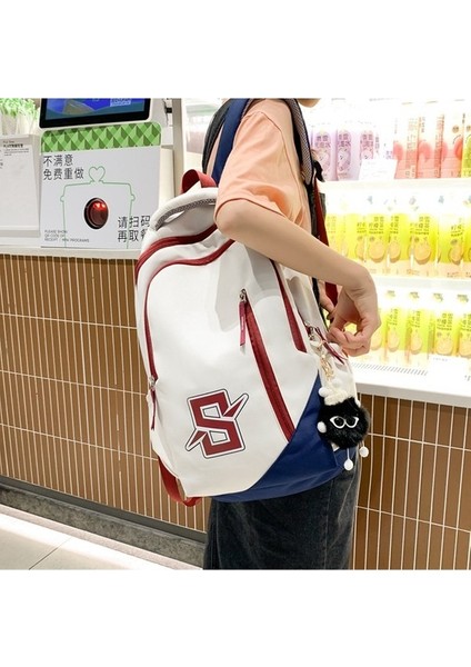 Erkekler ve Kadın Için Okul Stil Üniversite Öğrencisi Retro Kontrast Renk Büyük Kapasiteli Sırt Çok Yönlü Ortaokul Öğrencisi Sırt Erkek Çantası (Yurt Dışından) fiyatları