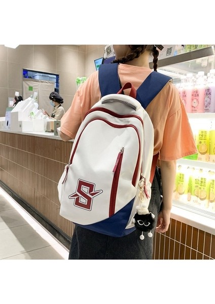 Erkekler ve Kadın Için Okul Stil Üniversite Öğrencisi Retro Kontrast Renk Büyük Kapasiteli Sırt Çok Yönlü Ortaokul Öğrencisi Sırt Erkek Çantası (Yurt Dışından) indirimleri