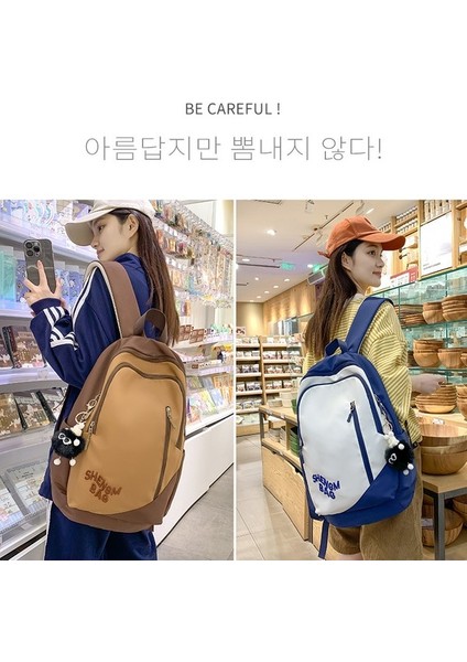 Okul Çantası Kadın Lise Öğrencisi Amerikan Retro Büyük Kapasiteli Sırt Çantası Kore Tarzı Modaya Uygun Çok Yönlü Ortaokul Öğrencisi Sırt Çantası (Yurt Dışından) indirimleri