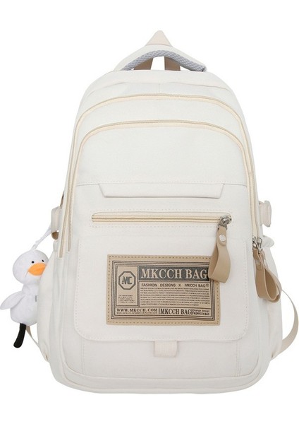 Okul Kadın Lise Öğrencileri Büyük Kapasiteli Kampüs Sırt Ortaokul Öğrencileri Düz Renk Sırt Trendi Çantası (Yurt Dışından)