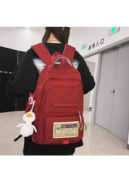 Okul Kadın Lise Öğrencileri Büyük Kapasiteli Kampüs Sırt Ortaokul Öğrencileri Düz Renk Sırt Trendi Çantası (Yurt Dışından) fiyatları