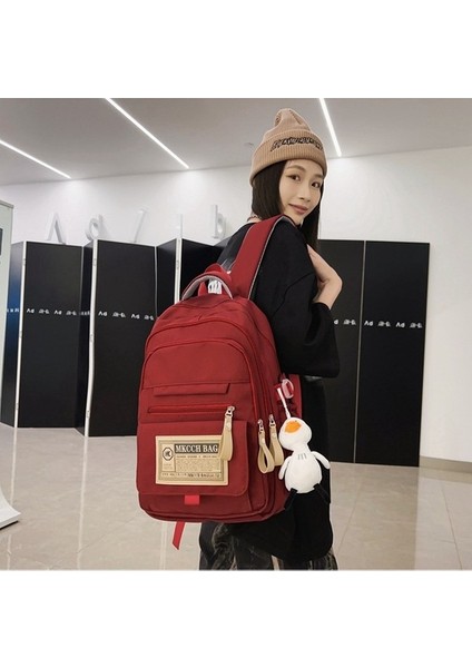 Okul Kadın Lise Öğrencileri Büyük Kapasiteli Kampüs Sırt Ortaokul Öğrencileri Düz Renk Sırt Trendi Çantası (Yurt Dışından) modelleri