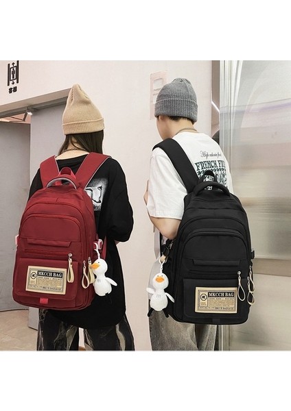 Okul Kadın Lise Öğrencileri Büyük Kapasiteli Kampüs Sırt Ortaokul Öğrencileri Düz Renk Sırt Trendi Çantası (Yurt Dışından) fırsatları