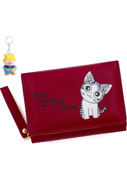 Sevimli Kedi Baskı Mini Moda Basit Üç Katlı Para Cüzdan Kart Tutucu Kadın Cüzdan (Yurt Dışından) fiyatları