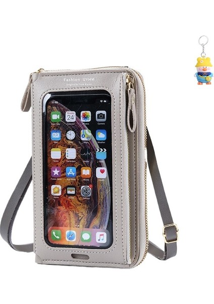 Dokunmatik Ekran Cep Telefonu Çanta Cüzdan Kadın Crossbody Çanta Çok Fonksiyonlu Tek Omuz Şeffaf Cep (Yurt Dışından)