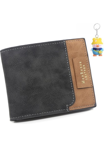 Erkek Kısa Cüzdan Üç Katlı Çanta Gevşek Yaprak Erkek Kısa Cüzdan Kart Tutucu (Yurt Dışından)