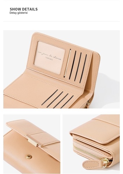 Bayan Cüzdan Basit Büyük Kapasiteli Çoklu Kart Yuvası Kart Tutucu Fermuarlı Para Cüzdanı (Yurt Dışından) indirimleri