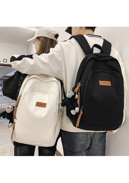 Retro Yıkanmış Kanvas Okul Çantasının Kore Versiyonu Ins Kolej Tarzı Sırt Çantası Erkek ve Kadın Orta Okul Öğrencileri Üniversite Öğrencileri Sırt Çantası (Yurt Dışından) fiyatları