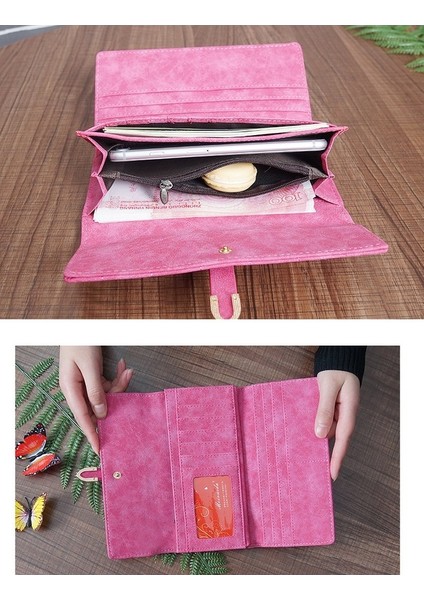 Cüzdan Kadın Uzun Cüzdan Üç Katlı Büyük Kapasiteli Clutch Kart Tutucu (Yurt Dışından) fırsatları