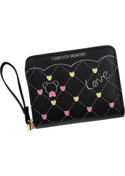 Bayan Kısa Cüzdan Basit Fermuarlı Küçük Para Cüzdanı Kart Tutucu Sevimli Para Cüzdanı (Yurt Dışından) modelleri