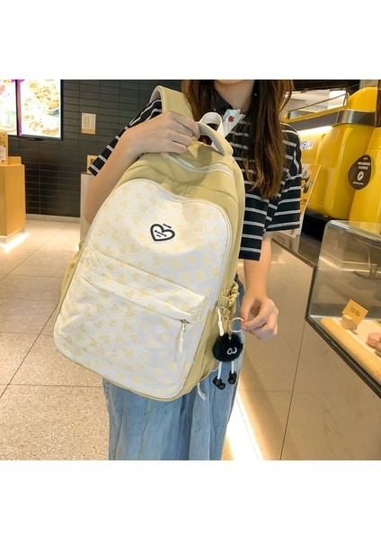 Ortaokul Okul Çantası Kız Aşk Baskılı Kız Omuz Çantası Üniversite Kampüsü Hafif Öğrenci Sırt Çantası (Yurt Dışından) modelleri