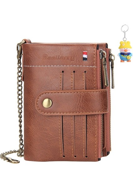 Cüzdan Erkek Kısa Çift Fermuarlı Kart Tutucu Erkek Dikey Toka Para Cüzdanı (Yurt Dışından) fiyatları