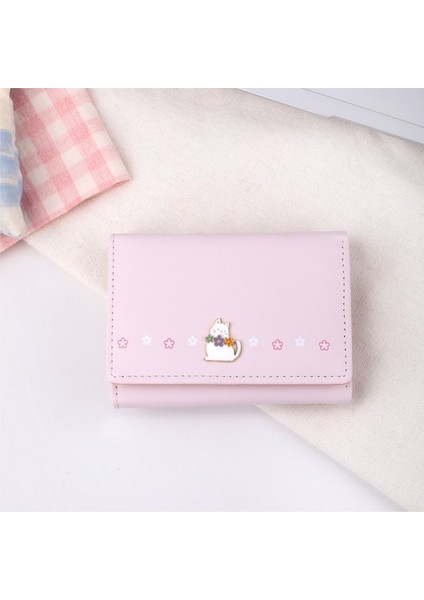 Cüzdan Bayanlar Küçük Katlanır Kısa Öğrenci Para Cüzdanı Kedi Yavru Değişim Kart Tutucu Kart Tutucu (Yurt Dışından) fırsatları