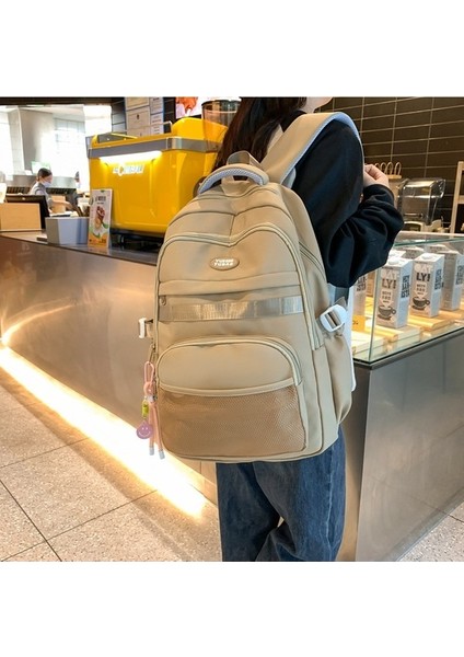 Kız Öğrenci Büyük Kapasiteli Sırt Ins Naylon Örgü Kumaş Fermuarlı Sırt Çantası (Yurt Dışından) modelleri