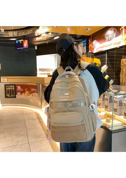 Kız Öğrenci Büyük Kapasiteli Sırt Ins Naylon Örgü Kumaş Fermuarlı Sırt Çantası (Yurt Dışından) fırsatları